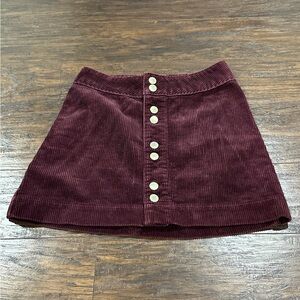 Abercrombie & Fitch Women's Maroon Corduroy Skirt Size 00